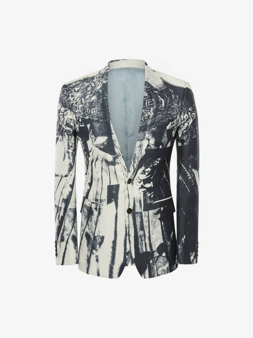 Chaquetas Alexander McQueen Trompe-L'œil Printed Hombre - Azules - Mexico 328-VHAIJN